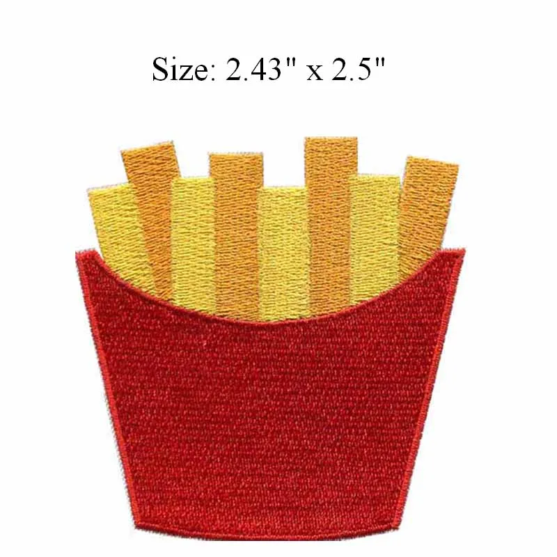 Картофель фри 2 43 &quotширокий * 5&quot Высокая вышивка патч для воды/голодный/вкусная