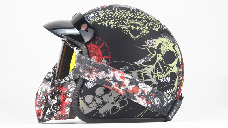 3/4 шлемы moto rcycle ретро с открытым лицом винтажные Racer Cascos moto rcycle шлем с goggle mask