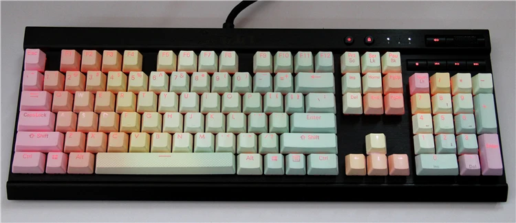 PBT Dip-dye двухцветные полупрозрачные колпачки для механической клавиатуры для Corsair K65 K70 logitech G710+ OEM высота