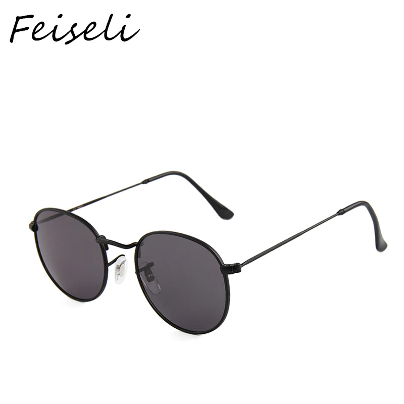Женские и мужские солнцезащитные очки Feiseli круглые поляризационные зеркальные