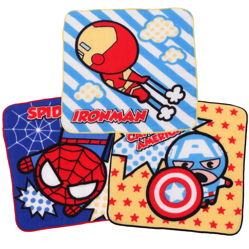 Marvel Captain American Iron Man Square Towel Cotton Gauze Small Cartoon Handkerchief Spiderman 25*25 | Дом и сад