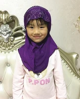 h1077 new style small girl hijab with lace on backmixed colorsfast delivery