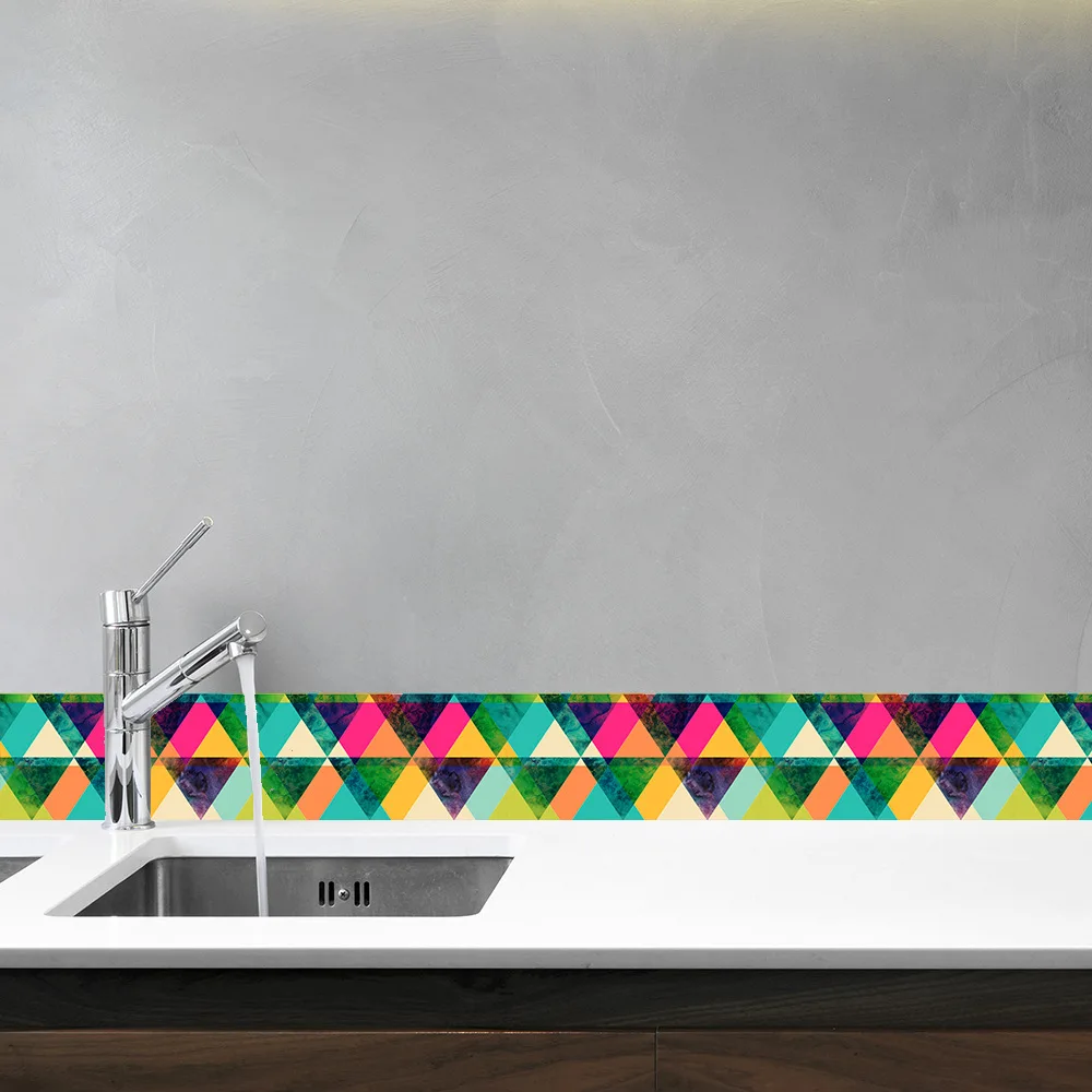 Самоклеющиеся обои Funlife цветные водостойкие для коридора ванной кухни домашнего