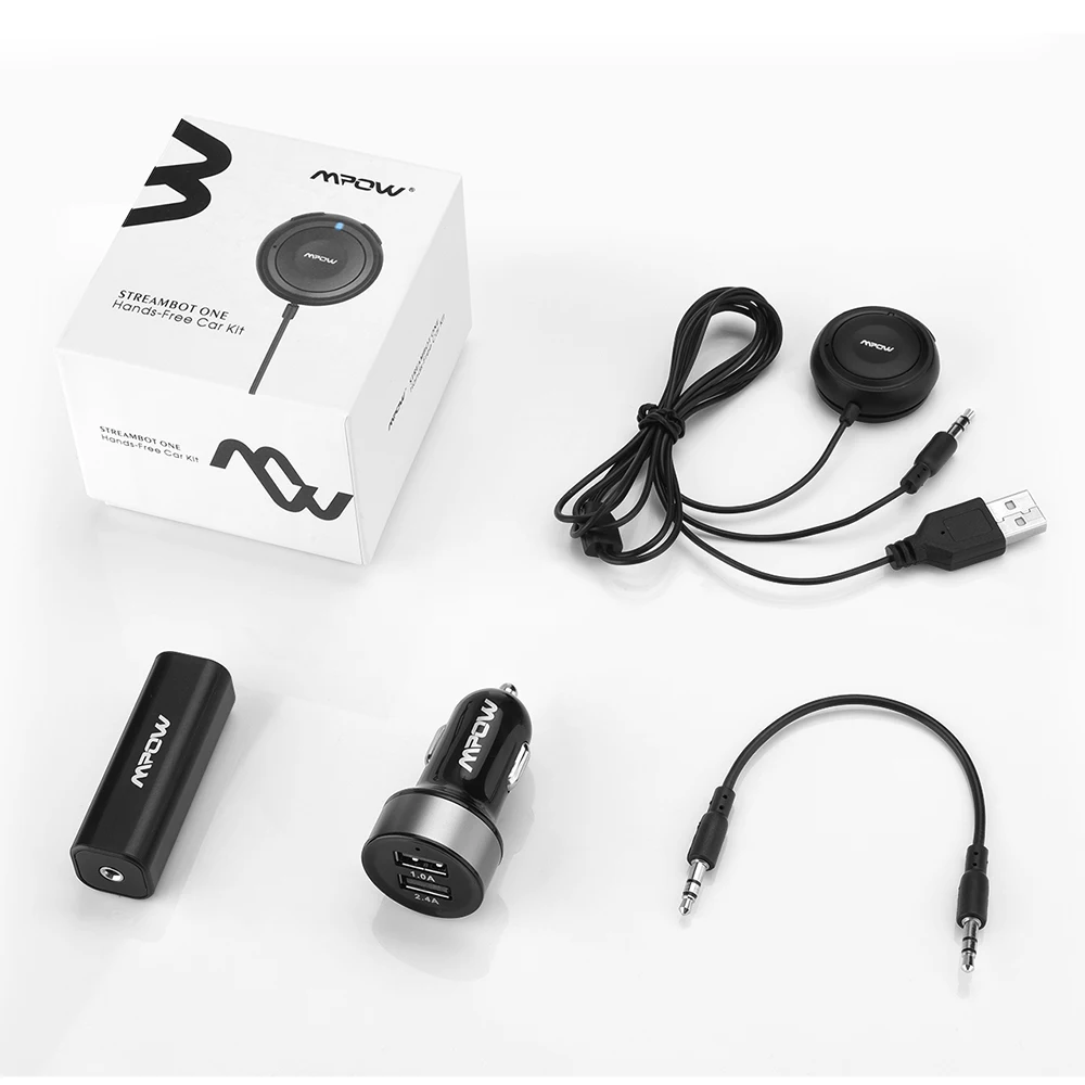 

Mpow MBR2 Bluetooth Receiver Handsfree Audio Music Receiver with Dual USB 3.5mm Aux Input Jack Ground Loop Noise Isolator Stereo