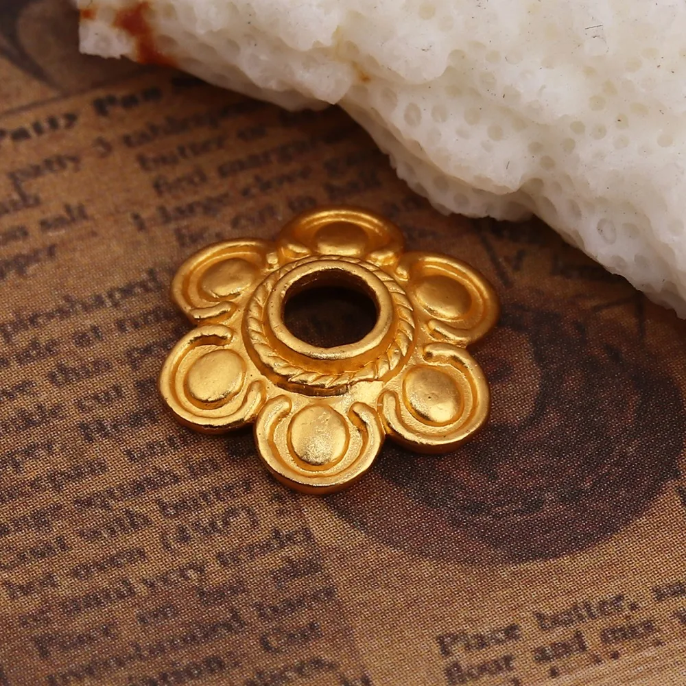 DoreenBeads Zinc Based Alloy Beads Caps Flower Matt Gold Jewelry Findings(Fit Size: 16mm Dia.) 15mm x 14mm( 4/8&quot) 10 PCs | Украшения и