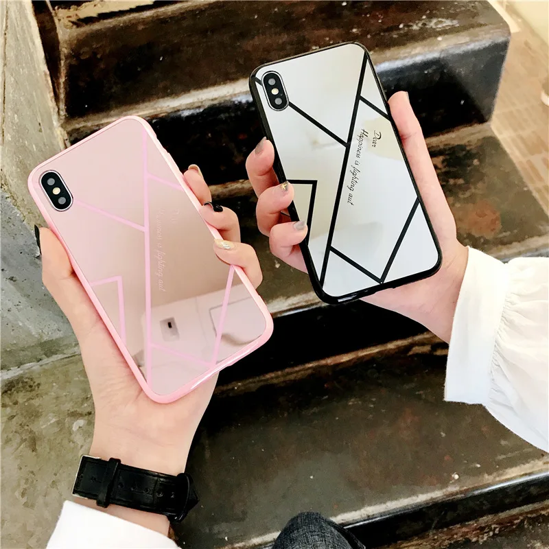 Симпатичное Яблоко iphone 7 8 plus чехол Желе покрытие зеркало макияж 6s x xr xs max Чехлы tpu +