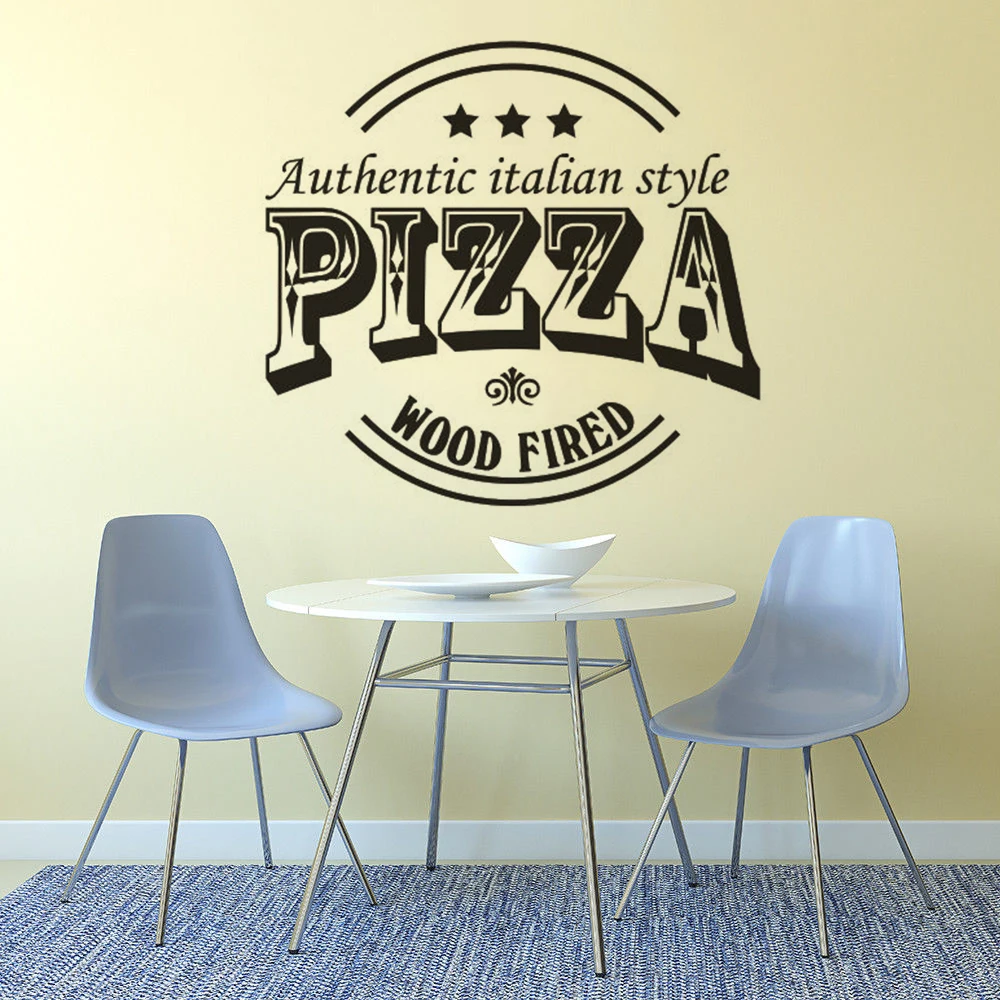 Pizzeria логотип окно постер аутентичный итальянский стиль стены искусства стикер