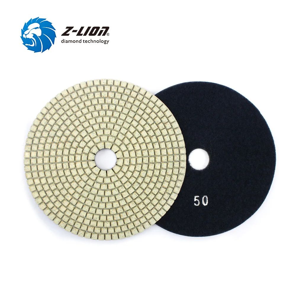 Z-LION 6 Inch 7pcs/Set Wet Diamond Polishing Pad For Granite Marble Stone White Bond Disc Wheels Tools | Инструменты
