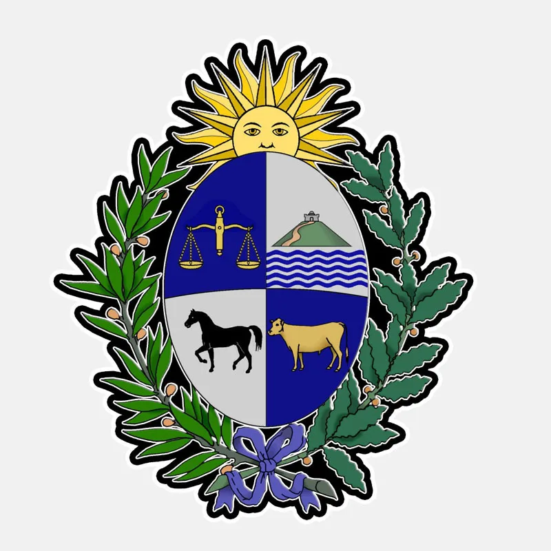 YJZT креативные автомобильные Стикеры для мотоцикла 11 4 см * 13 эмблема URUGUAY Coats OF ARMS