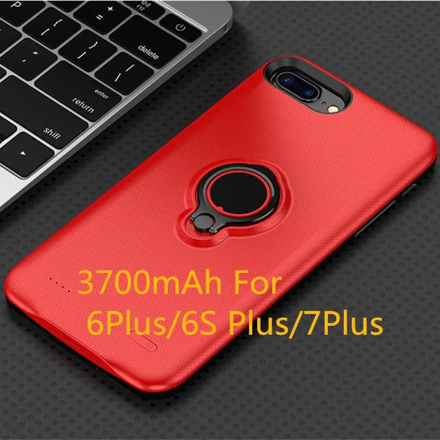 Внешний 2500/3700 мАч портативный резервный внешний аккумулятор для iPhone 7 6 6S Plus Магнитный чехол для зарядного устройства для iPhone 7 Plus 6 Plus - Цвет: Red