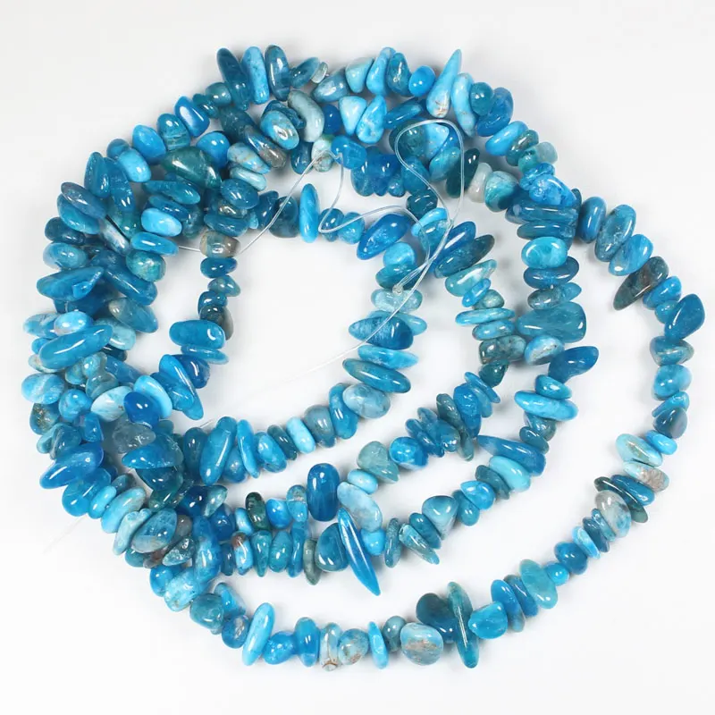 Blue Apatite Natural2-8mmPhosphosiderite, чароит, апатит, перидот, Ларимар нерегулярные/бусины произвольной формы 3", DIY Изготовление ювелирных изделий, Кулон, Ожерелье - Цвет: Blue Apatite