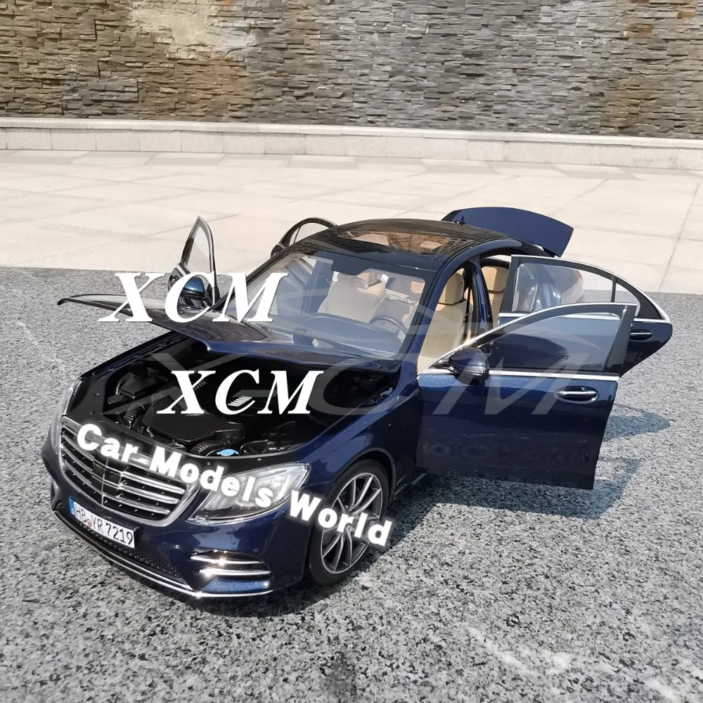 Модель автомобиля под давлением для Norev S-Class A M G-Line 2018 (синий) 1:18 + небольшой