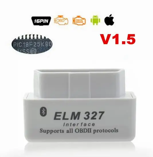 10 шт./лот V1.5 чип PIC18F25K80 ELM327 Bluetooth АВТО ЧИТАТЕЛЬ КОДА Супер Мини ELM 327 работает на