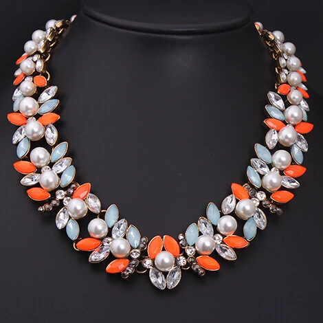 Ожерелье чокер женское с жемчугом и цветком|pendants for women|brand necklacechoker fashion necklaces |
