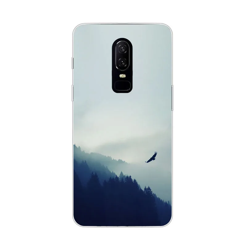 Чехол OnePlus 6 мягкая задняя крышка из ТПУ с изображением пейзажа кремния для One Plus