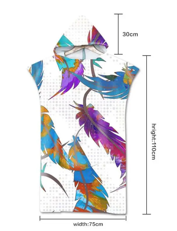 Полотенце с капюшоном и 3d цифровой печатью в виде попугая банное полотенце для