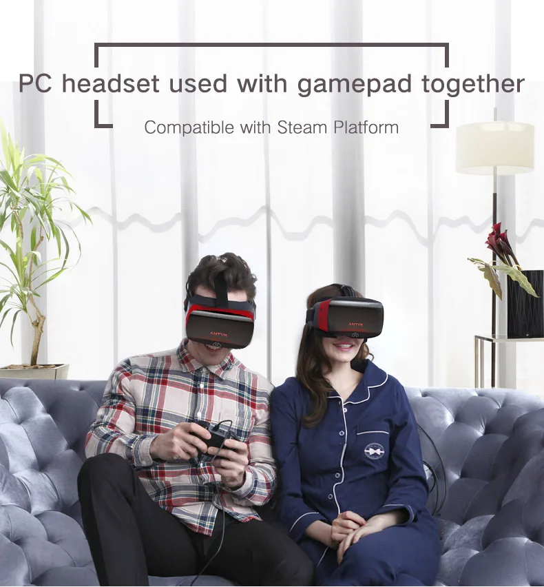 ANTVR 2C Виртуальная реальность PC гарнитура 3d vr очки 5," двойной OLED экран 2K VR шлем с X-box совместим с паровой платформой