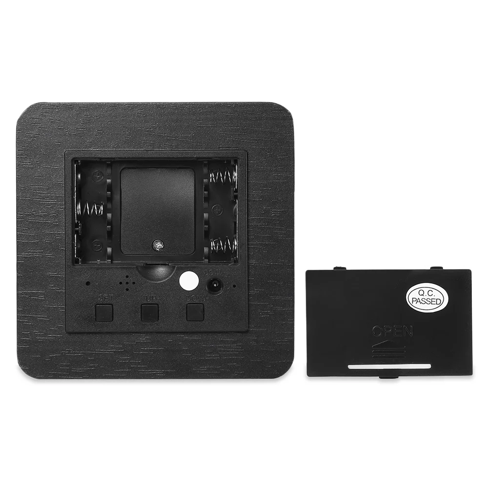 Деревянный цифровой светодиодный Будильник таймер календарь температура