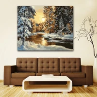 diy colorings pictures by numbers with colors snow forest in winter sunshine picture drawing