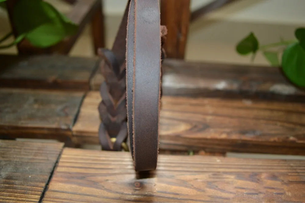 Новый бренд 3/5 &quotШирина плетеная натуральная кожа поводок для собаки K9 ходьба