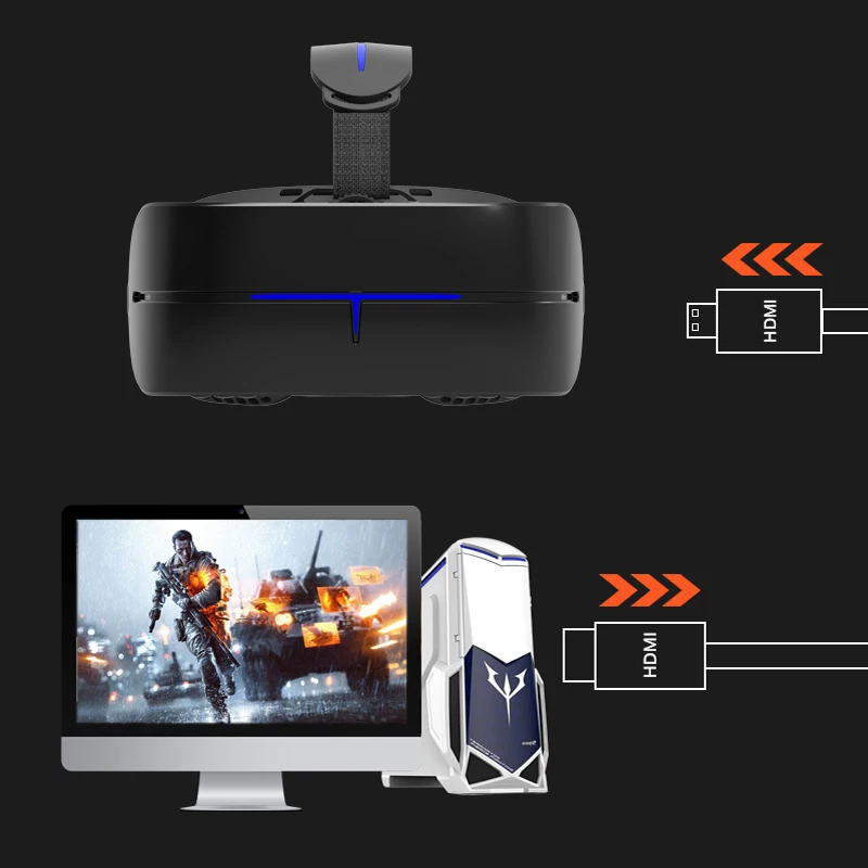 2 К HD Wifi HDMI все в одном Очки виртуальной реальности VR гарнитура 3D Android картона 360