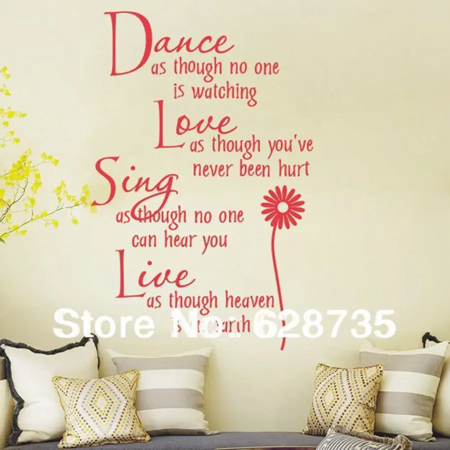 Знаменитые виниловые цитаты настенный стикер с надписью Art Words Танец как будто