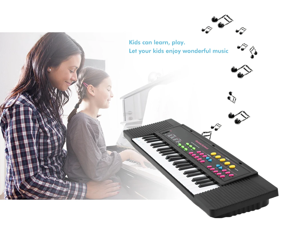 Children 44-Key 8 Tones 8 Rhythms Keyboard Electronic Piano Middle Electronic Keyboard With Microphone