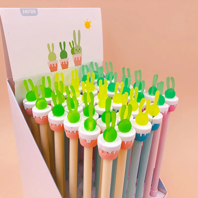 1 шт. милые ручки с кроликами Kawaii Мультяшные Гелевые Ручки Новинка нейтральные