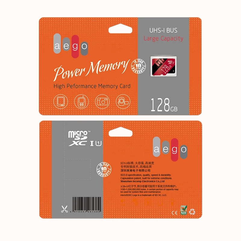 Карта памяти AEGO 128ГБ U1 Class 10 microSDXC (без адаптер)|Карты памяти| |