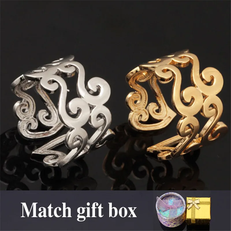 Романтическое кольцо-прокрутка золотого цвета с регулируемым размером модные