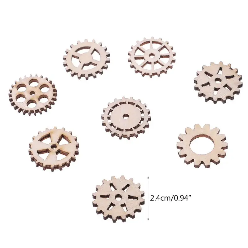 50 шт. лазерная резка деревянная Шестерня украшение деревянная форма ремесло Свадебный декор