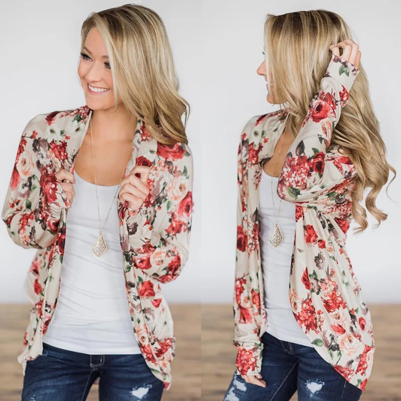 Осень 2019 модное женское пальто с цветочным принтом зимняя верхняя одежда