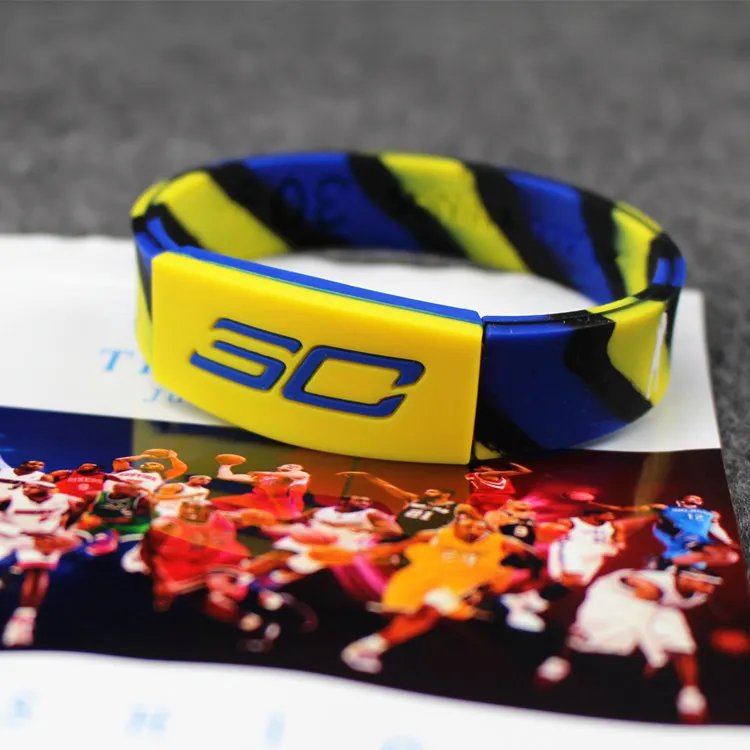 2018 Newest Silicone Basketball Stars Curry Bracelets Sport Energy Bracelet Metal Buckle Balance Wristband Power Luminous Bangle | Украшения