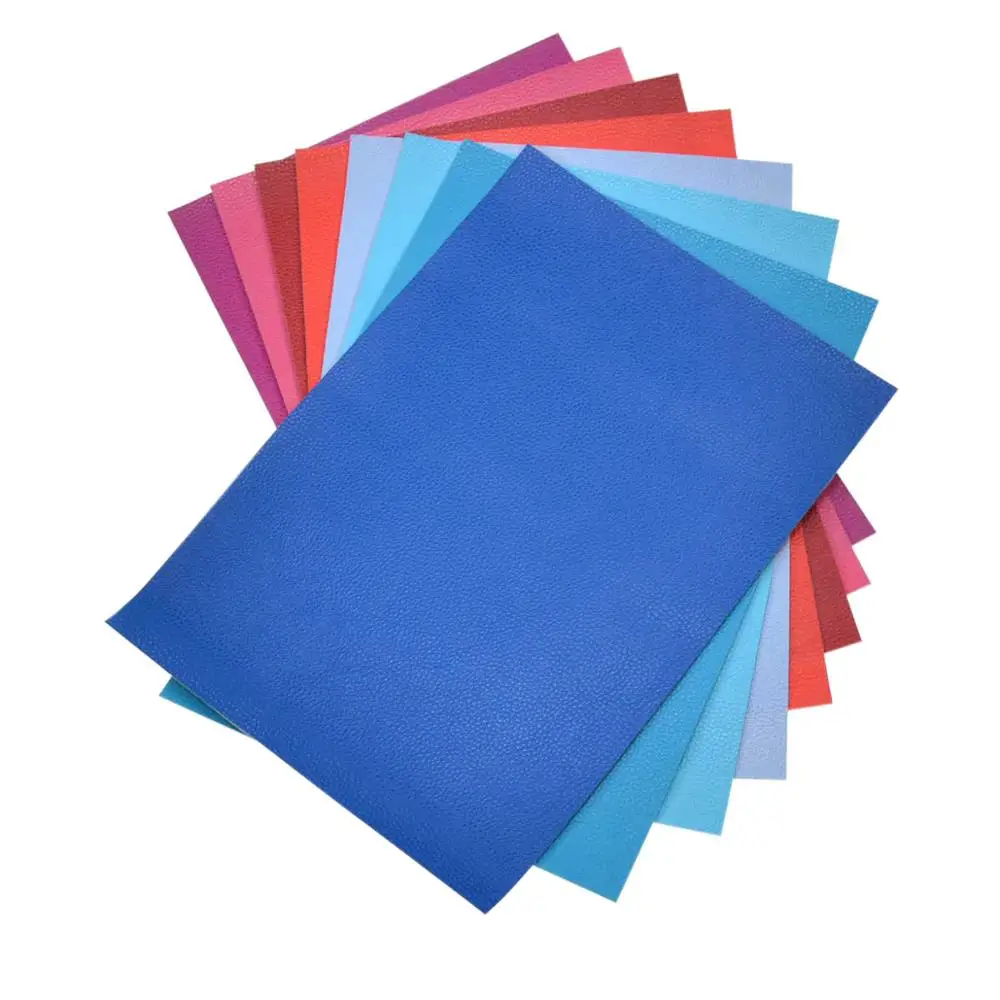 8pcs A4 Mixed color6 Сплошной цвет A4/A5 Личи Текстура зерна искусственная кожа ткань листы хлопок обратно для сережек волос банты, повязка на голову, бумажник решений - Цвет: 8pcs A4 Mixed color6