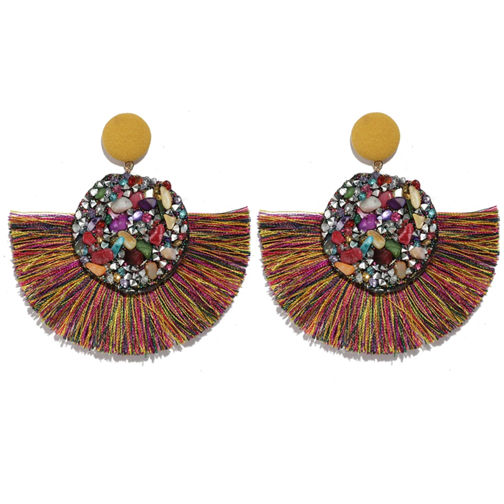 Женские серьги ручной работы Роскошные Длинные геометрические с кисточками