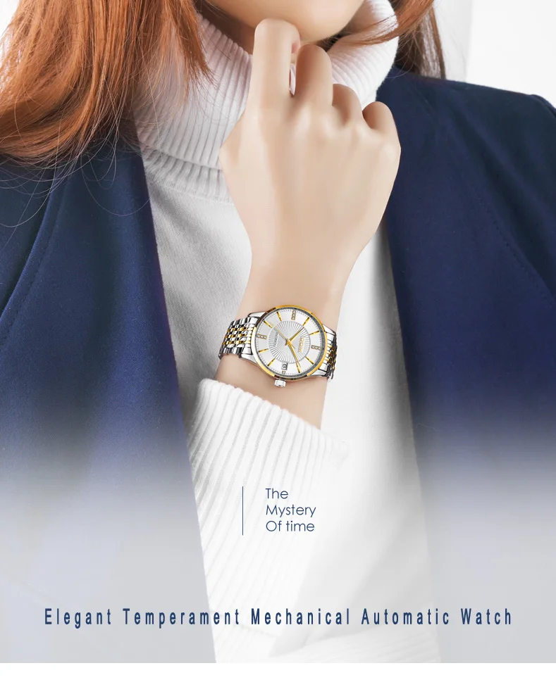 New Fashion Women Mechanical Watch Skeleton Design Top Brand Luxury Waterproof Female Automatic Clock Montre Femme G-79