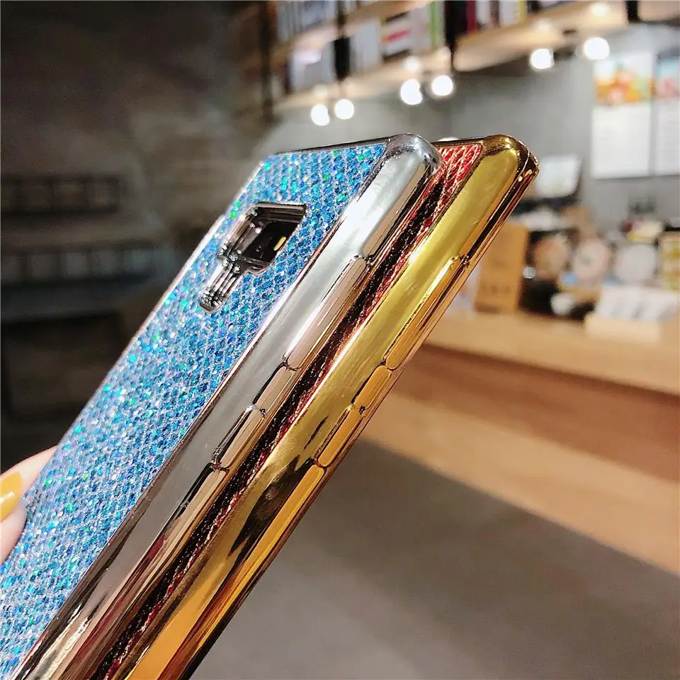 For Samsung Galaxy Note 9 8 5 4 3 Cover Luxury Brand 3D Glitter Soft Case Bling Plating S10 S10E S9 Plus S8 S7 Edge |