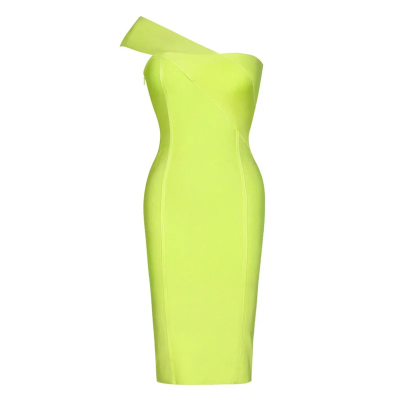 Женское облегающее платье INDRESSME на одно плечо вечерние рукавов вечернее Клубное