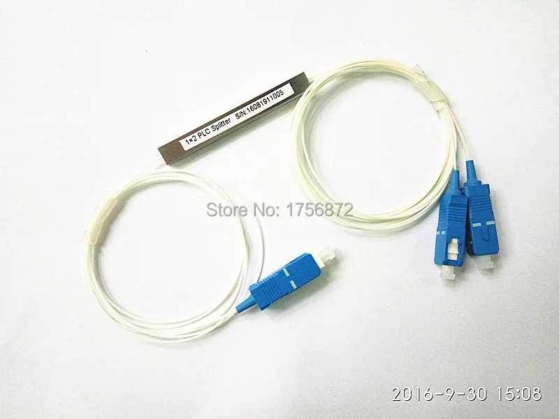 

0.9mm Steel Tube 1x2 Mini Blockless Fiber Optic PLC Splitter with SC/PC Connector