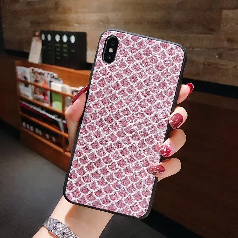 Роскошные блестящие Чехлы в виде рыбьей чешуи для Xiaomi 9 SE 8 A2 lite PocoPhone F1, Блестящий Мягкий Силиконовый Сетчатый Чехол для Redmi 6 Note 7 6 Pro