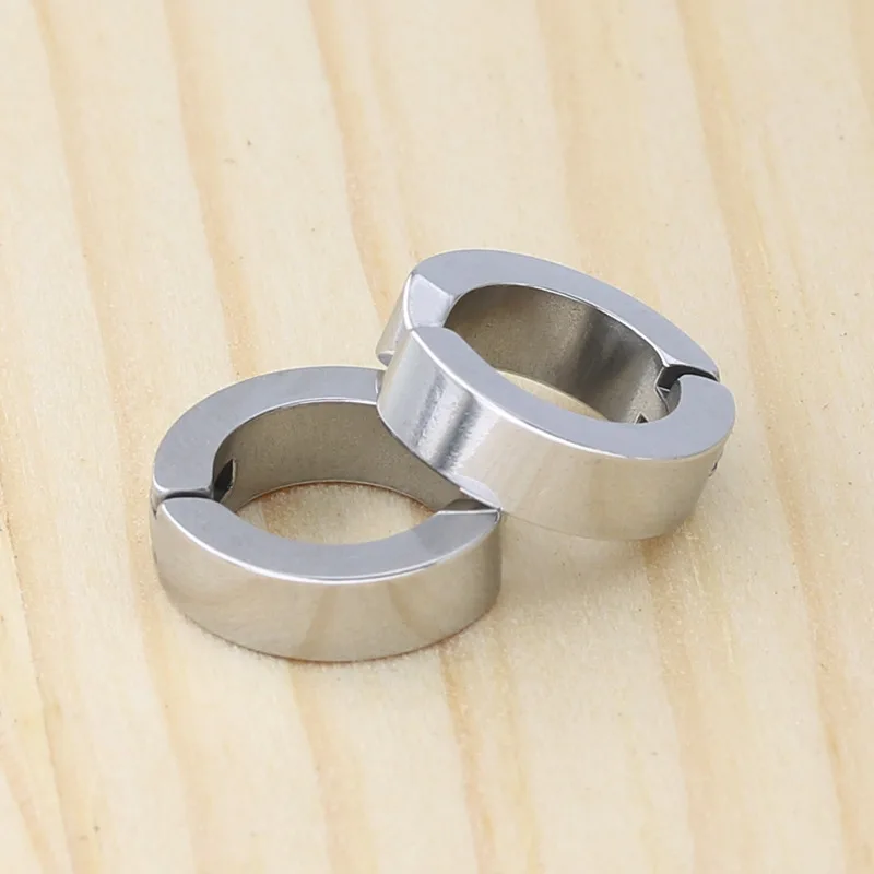 Women Men Stainless Steel Hoop Non Pierced Clip Fake Earrings Anti-allergy Jewelry | Украшения и аксессуары