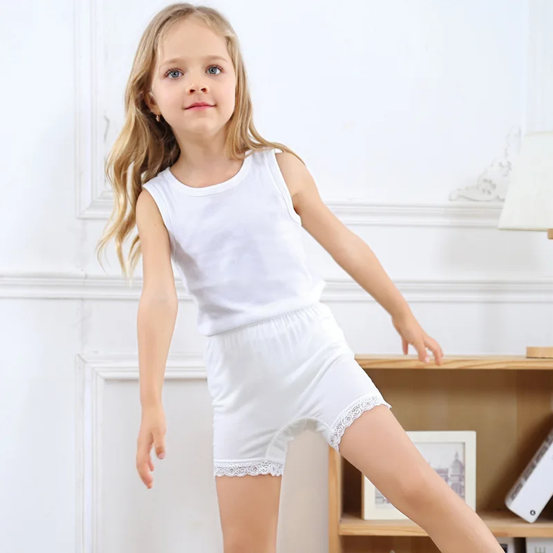 Трусы для девочек Короткие хлопковые комнатные тапочки с Teenageres Shortss кружевной