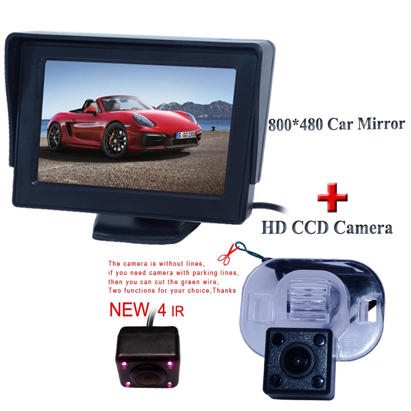 Парковочная видео 4 3 &quotTft Lcd цветная камера + 4IR заднего вида с ночным видением для
