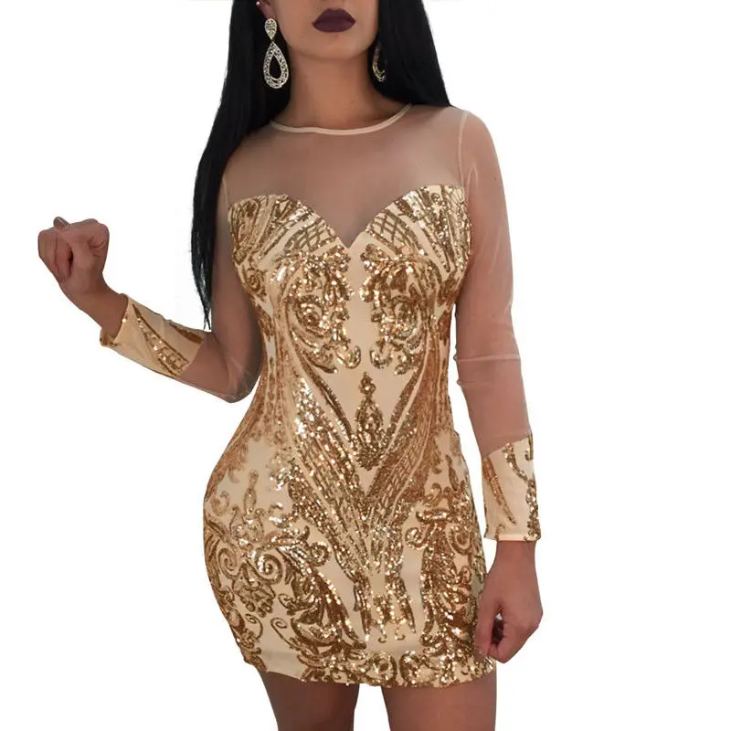 2018 Новый модные пикантные Для женщин бинты Bodycon с длинным рукавом клуб вечерние