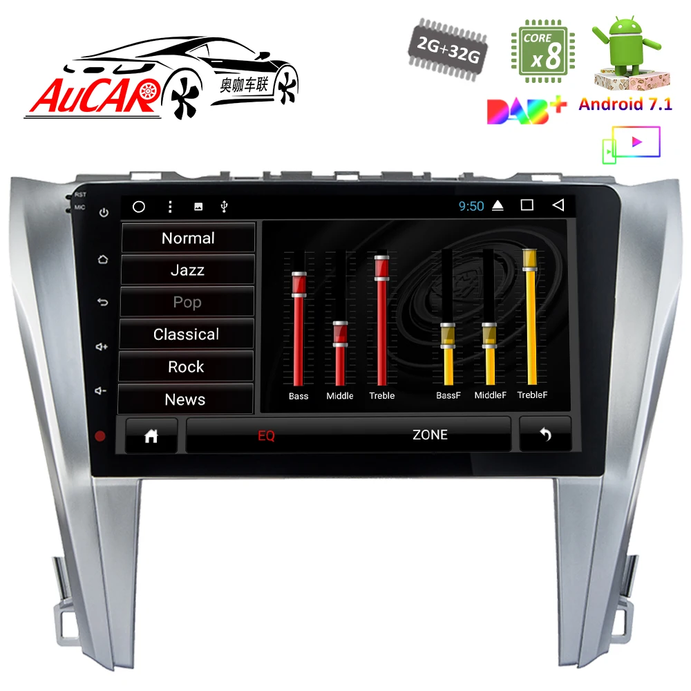 Android 7 1 10 дюймов Автомобильный dvd-плеер для Toyota Camry 2015-2017 Восьмиядерный 1024*600 радио с
