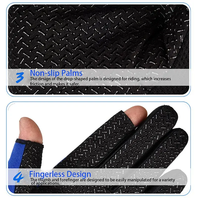 Cycling Gloves 2 Cut Elastic Thermal Anti-slip Glove Accessories For Fishing Riding Protective Glove