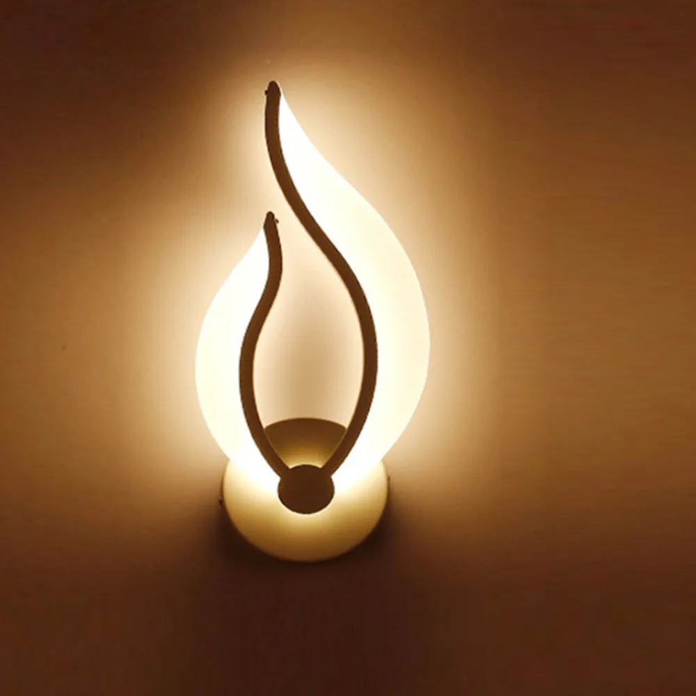 Простая форма бычьего рога акриловый настенный светильник светодиодные