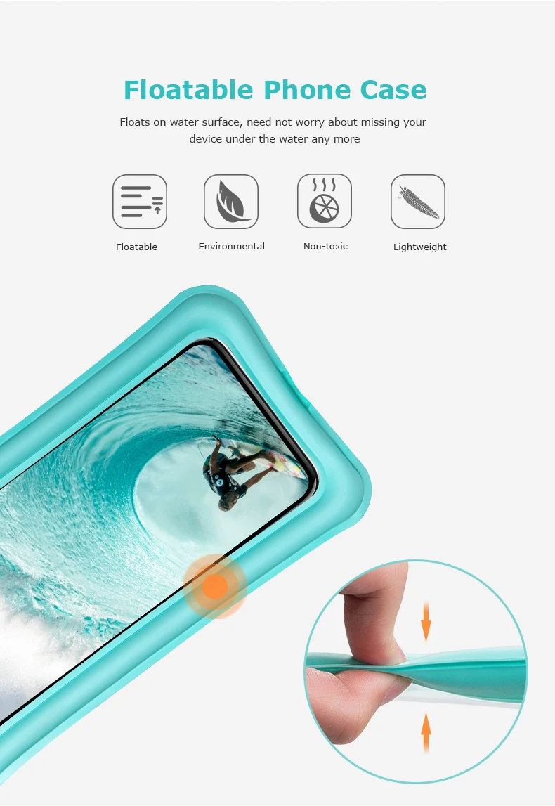 AONIJIE E4104 Floatable водонепроницаемый чехол для телефона сухая сумка чехол для мобильного телефона для речной поход плавание пляж дайвинг дрейфующий