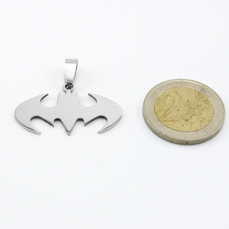 Пустая летучая мышь бирки подвески из нержавеющей стали кулон ожерелье Модные