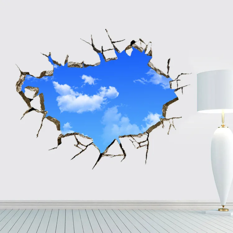 

The blue sky and white clouds 3D stereo ceiling living room sofa backdrop decoration stickers stickers